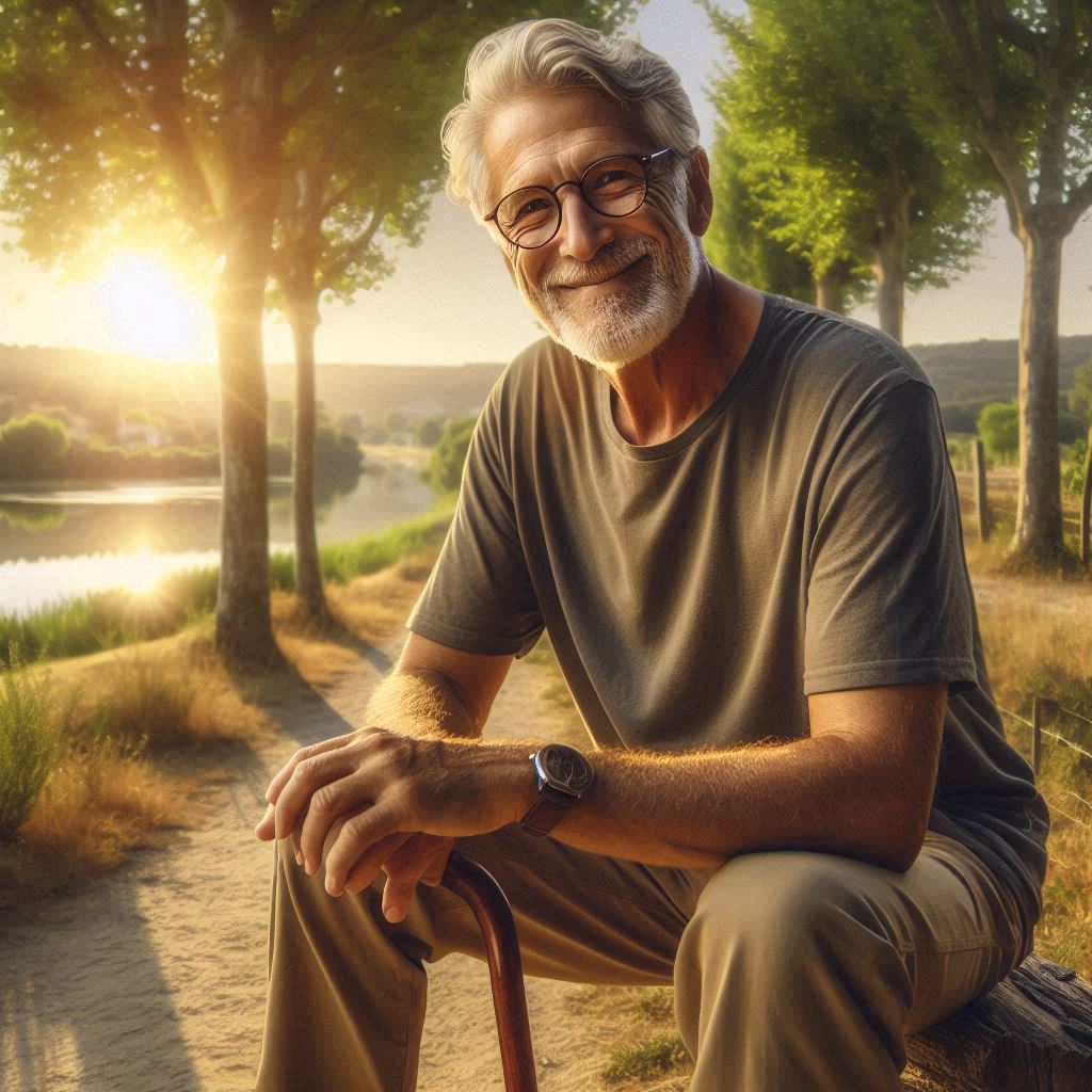 Un senior heureux grâce a un sophrologue gironde